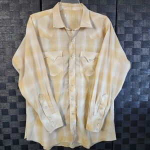 Men's Western Wear Yellow Plaid Shirt